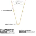 Four-petal Flower Chain Necklace (P352) / 41.5cm / Gold