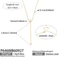 Four-petal Flower Y-Necklace (P646) / 42+5cm / Gold