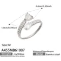 Taglia 7 / Stile Avvolgente con Zirconia Bianca (A455) / Colore acciaio