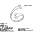 Taglia 7 / Stile A Stella Zirconia Color Acciaio (A219)