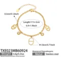 Rectangular Zirconia Bracelet (TXE023) / 17.5+5cm / Gold