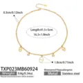 Rectangular Zirconia Necklace (TXP023) / 41.5+5cm / Gold