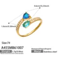 Taglia 7 / Stile Avvolgente con Zirconia Blu (A455) / Oro