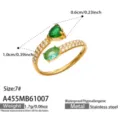 Taglia 7 / Stile Avvolgente con Zirconia Verde (A455) / Oro