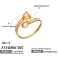 Taglia 7 / Stile Avvolgente con Zirconia Champagne (A455) / Oro
