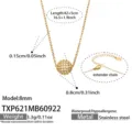 8MM Zirconia Gold Necklace (TXP621) / 42+5cm