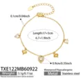 Heart Zirconia Gold Bracelet (TXE122) / 17+5cm / Gold