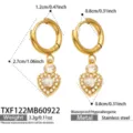 Heart Zirconia Gold Earrings (TXF122) / Gold