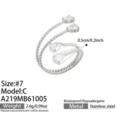 Size 7 / Style C Water Drop Zirconia Steel Color (A219)