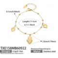 Heart Zirconia Bracelet (TXE158) / 17+5cm / Gold