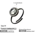 Open Ring (TXA033) / Size 7 / Black