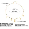 Heart Zirconia Necklace (TXP158) / 42+5cm / Gold