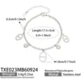 Rectangular Zirconia Bracelet (TXE023) / 17.5+5cm / Steel