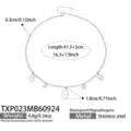 Rectangular Zirconia Necklace (TXP023) / 41.5+5cm / Steel