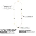 Black Cat's Eye Stone Open Necklace (TXP274) / 82+5cm / Gold