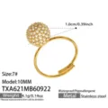 Size 7 / 10MM Zirconia Gold Open Ring (TXA621)