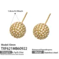 10MM Zirconia Gold Earrings (TXF621)
