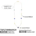 Royal Blue Cat's Eye Stone Open Necklace (TXP274) / 82+5cm / Gold