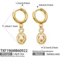 Oval Zirconia Gold Earrings (TXF196) / Gold
