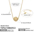 10MM Zirconia Gold Necklace (TXP621) / 42+5cm