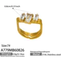 Size 7 / Rectangle Rhinestone Layered Style (A779) / White