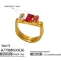 Size 7 / Rectangle Rhinestone Layered Style (A779) / Red