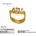 Size 7 / Rectangle Rhinestone Layered Style (A779) / Champagne