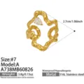 Zirconia Irregular Style A (A738) / Size 7 / Gold