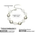 White Resin Bracelet / 19+5cm / Steel