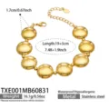 Flat Chess Piece Bracelet (TXE001) / 19+5cm / Gold