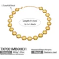 Flat Chess Piece Necklace (TXP001) / 41+5cm / Gold