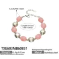 Pink Resin Bracelet / 19+5cm / Steel