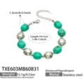 Green Resin Bracelet / 19+5cm / Steel