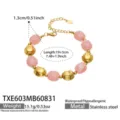 Pink Resin Gold Bracelet