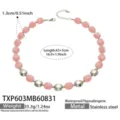 Pink Resin Steel Necklace