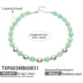 Light Green Resin Steel Necklace