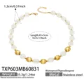 White Resin Gold Necklace