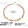 Pink Resin Gold Necklace