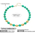 Green Resin Gold Necklace