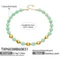 Light Green Resin Gold Necklace