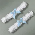 Fascia per Gamba Versatile con Fiocco (GS-J024) / Confezione da 2 / Bianco