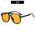 C2-Monture Noire Lentille Orange