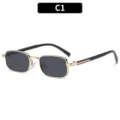 Montura Cuadrada (C1) / Montura Dorada Lentes Grises