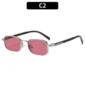 Montura Cuadrada (C2) / Montura Plateada Lentes Rojas