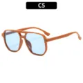 C5-Monture Orange Lentille Bleue