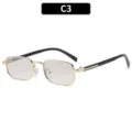 Montura Cuadrada (C3) / Montura Dorada Lentes Gris Claro