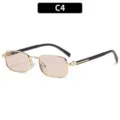Montura Cuadrada (C4) / Montura Dorada Lentes Champán