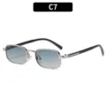 Montura Plateada Lentes Té Azul