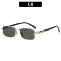Montura Plateada Lentes Verde Oscuro