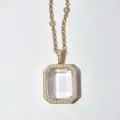 Volledige Strass Vierkante Halsketting (Lege Doos)